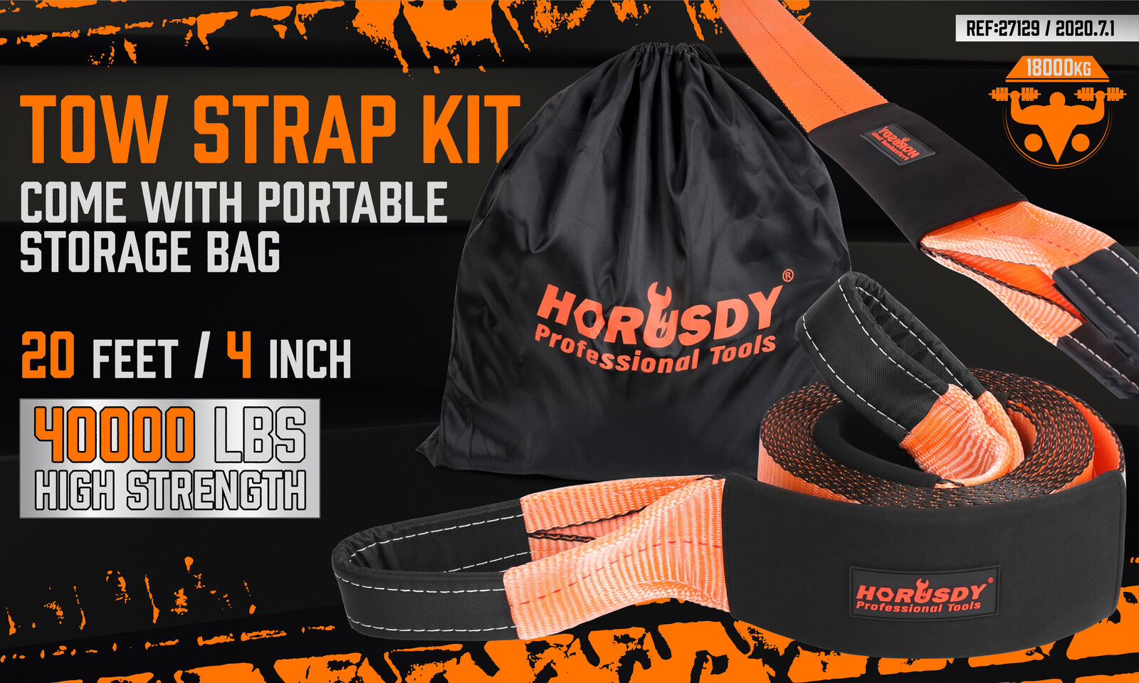 Horusdy 32,000 lb Snatch Strap Kit