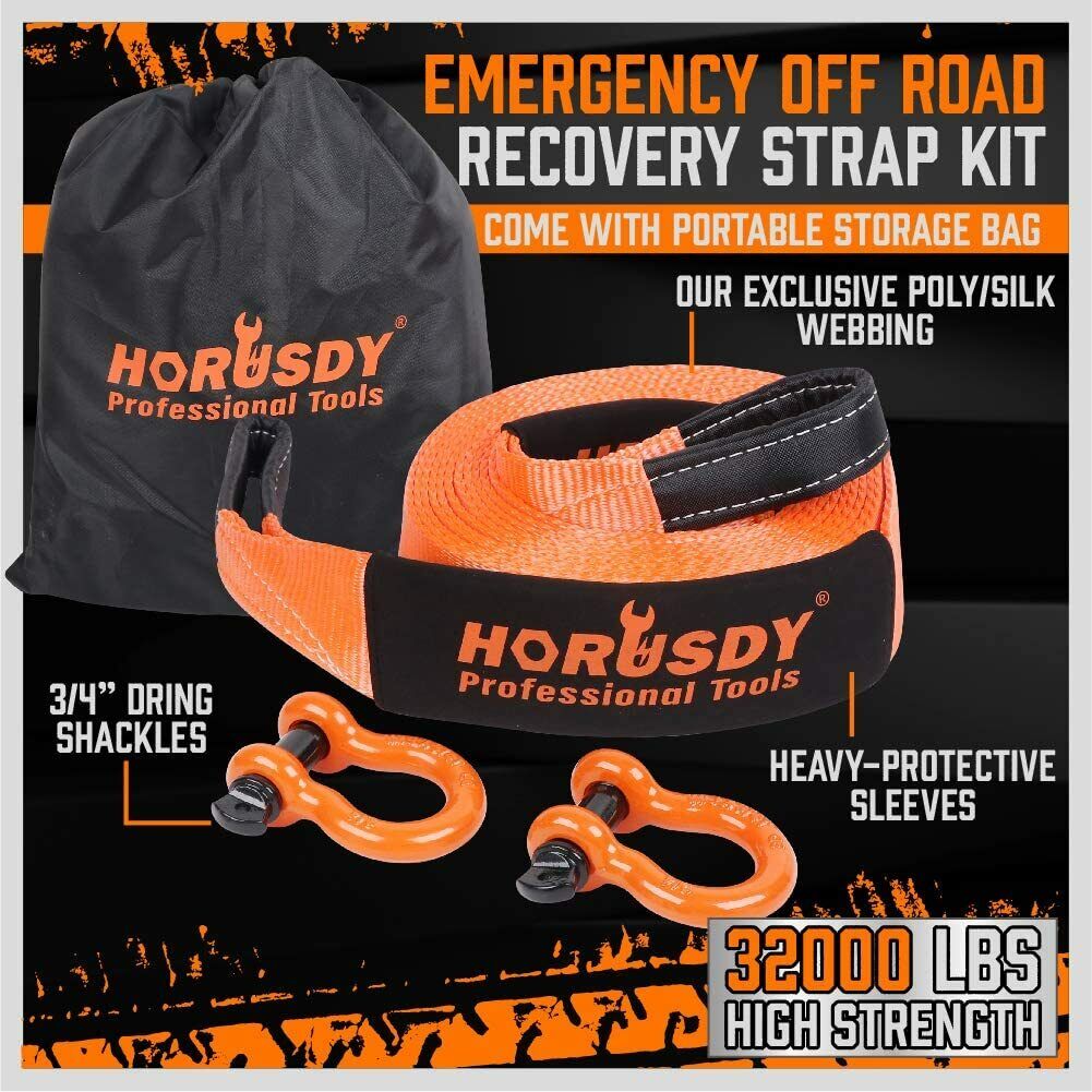 Horusdy 32,000 lb Snatch Strap Kit