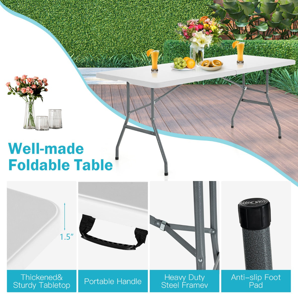 Summit Gear 180cm Portable Folding Camping Table